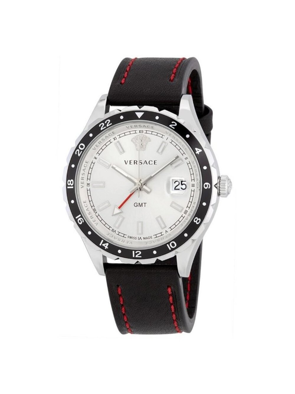 NWT Versace Hellenyium GMT Silver Dial Men's Watch